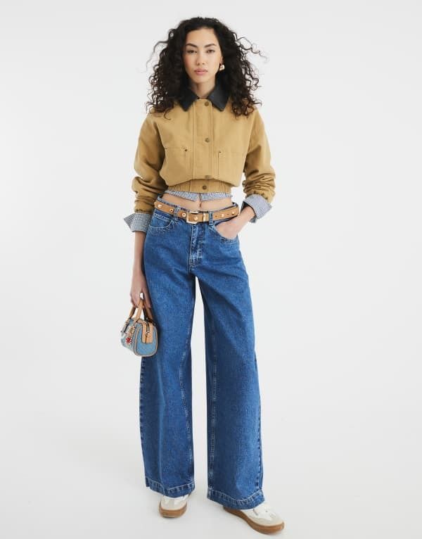 リバーアイランド レディース ボトムス デニムパンツ ジーンズ River Island balloon midwash jeans DENIM MEDIUM デニム