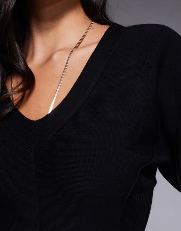 リバーアイランド レディース トップス タンクトップ セーター ニット River Island structured sleeves knit sweater Black ブラック リバーアイランド レディース トップス タンクトップ セーター ニット River Island structured sleeves knit sweater Black ブラック