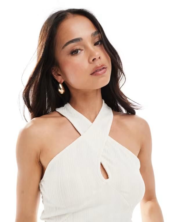 ヴェロモーダ レディース トップス ベスト ジャージー ホルター Vero Moda jersey twist halter top in cream Birch クリーム ヴェロモーダ レディース トップス ベスト ジャージー ホルター Vero Moda jersey twist halter top in cream Birch クリーム