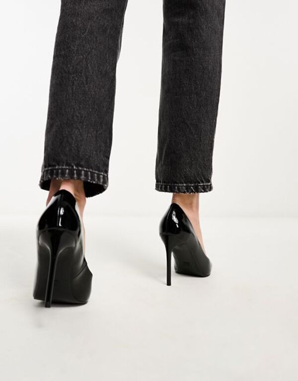エイソス レディース シューズ パンプス ヒール ASOS DESIGN Paphos pointed high heeled pumps patent BLACK PATENT ブラック