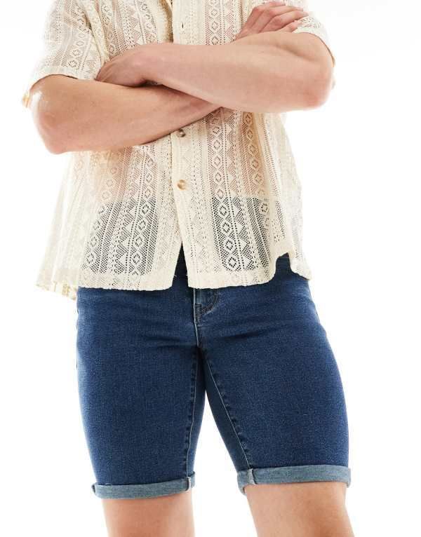 オンリーアンドサンズ メンズ ボトムス ハーフパンツ・ショーツ ショートパンツ デニム Only Sons denim shorts in mid Medium blue denim デニム