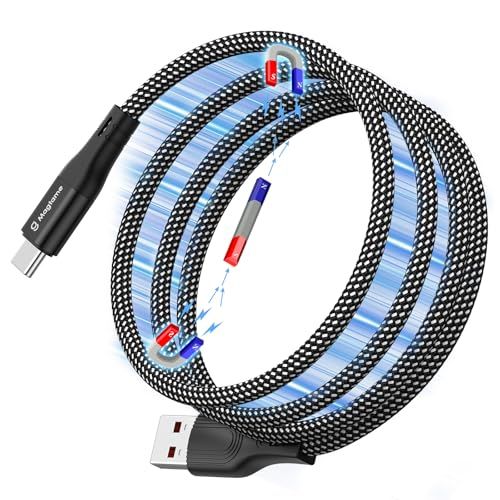 Magtame USB-Type Cケーブル 急速充電 QC3.0対応 USB-Cケーブル 磁力吸着絡まり防止 usbケーブルタイプc 金属製コネクタ 二重ナイロン 形状記憶 Xperia/Samsung/Switch Android usb d4ed0a7d