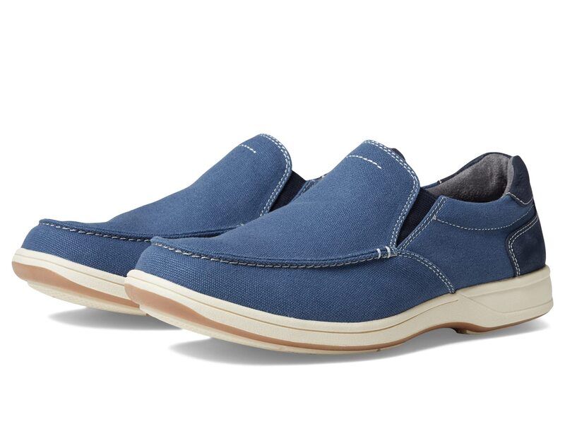 フローシャイム メンズ シューズ スリッポン・ローファー Florsheim Lakeside Canvas Moc Toe SlipOnavy Nubuck ネイビー