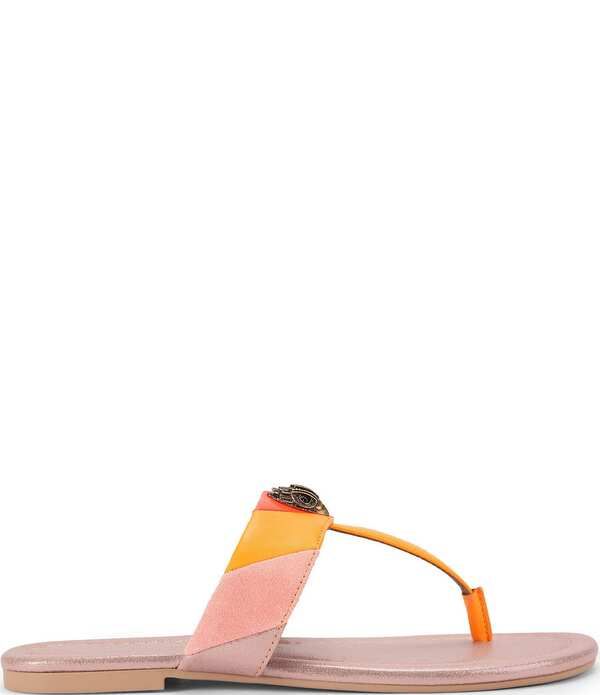 カートジェイガーロンドン レディース シューズ サンダル カラーブロック ロゴ Kurt Geiger London Kensington Colorblock Logo TBar Sandals Pink Multi ピンク