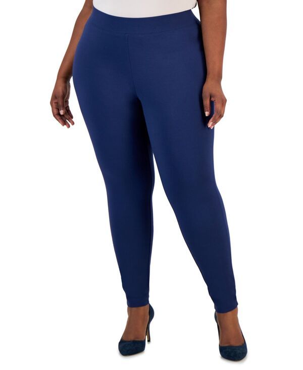 【送料無料】 アイエヌシー インターナショナル コンセプト レディース カジュアルパンツ ボトムス Plus Size Skinny PullOn Ponte Pants Indigo Sea