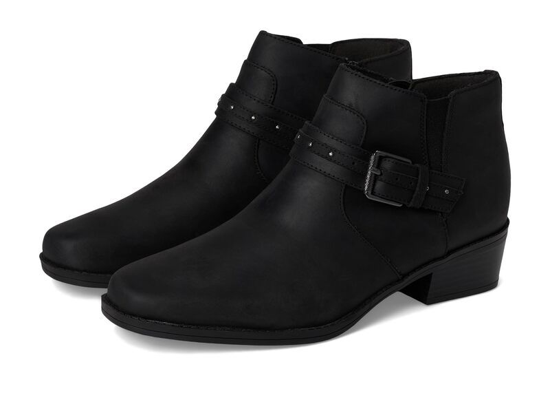 クラークス レディース シューズ ヒール Clarks Danyelle Wish Black Oily Leat ブラック