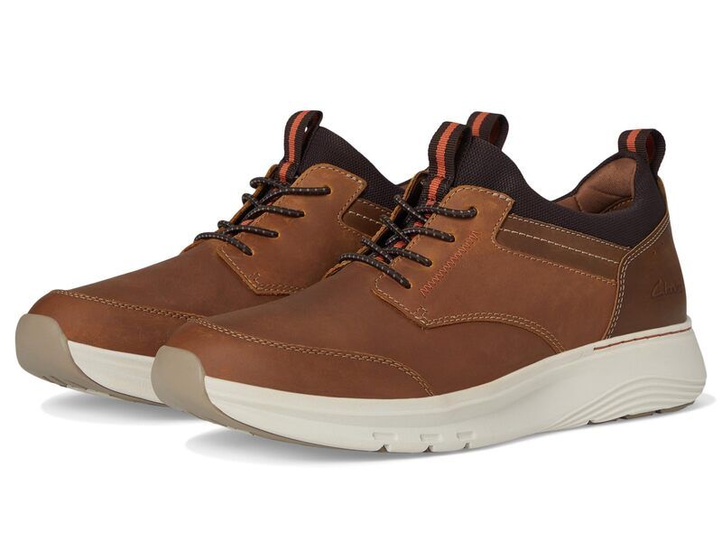 クラークス メンズ シューズ スニーカー Clarks Motion Trek EZ Dark Tan Leathe タン