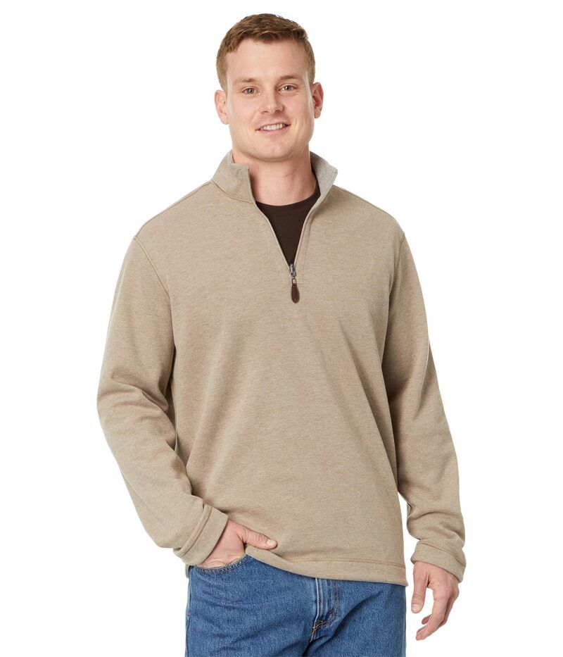 ジョンストンアンドマーフィー メンズ アウター ニット・セーター Johnston Murphy Reversible 14 Zip OatmealGray グレー