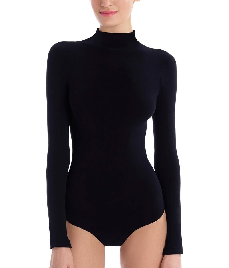コマンドー レディース トップス シャツ モックネック ボディースーツ Commando Ballet Mock Neck Bodysuit Thong KT017 Black ブラック