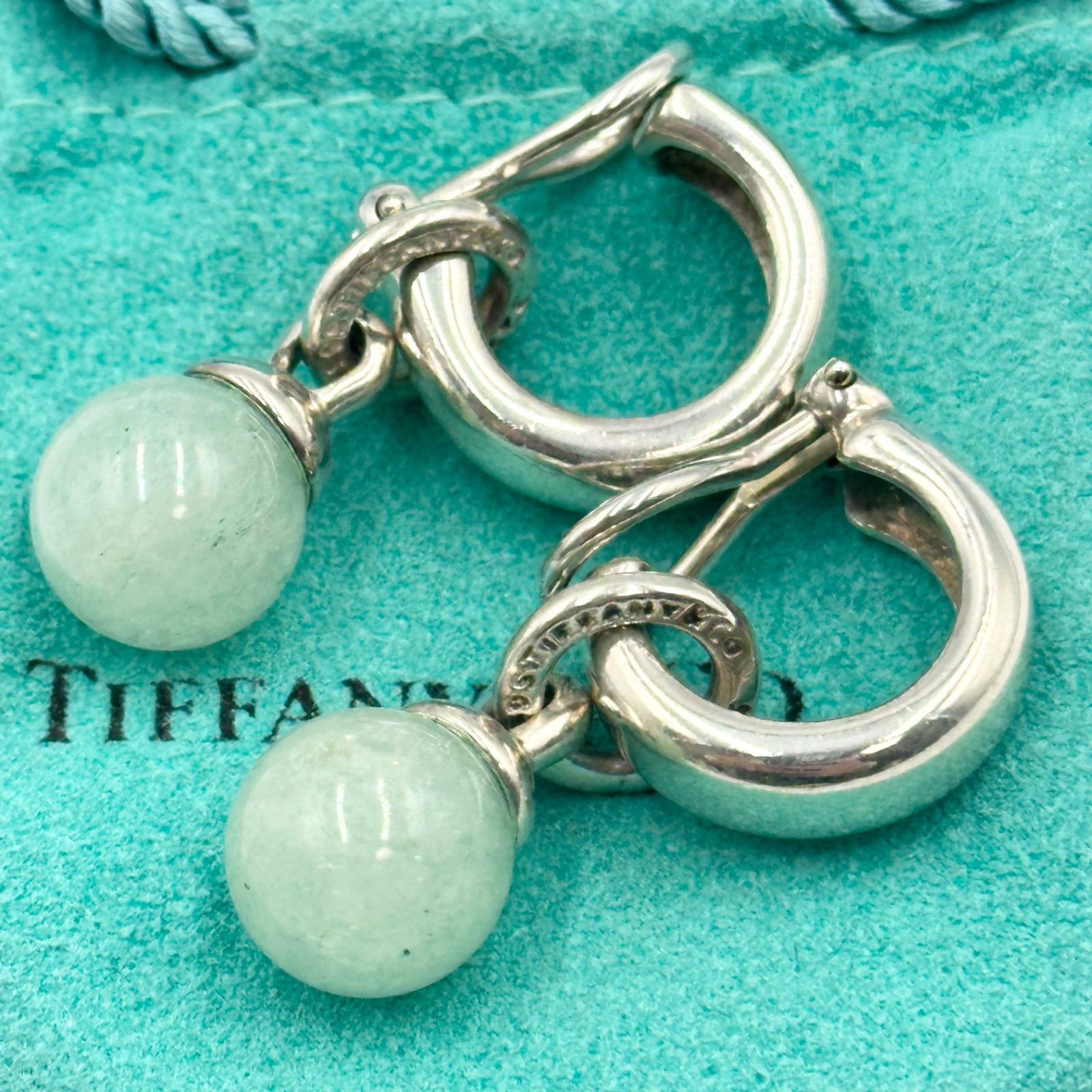 TIFFANY ティファニー 翡翠 イヤリング 1995 シルバー 925 SV925