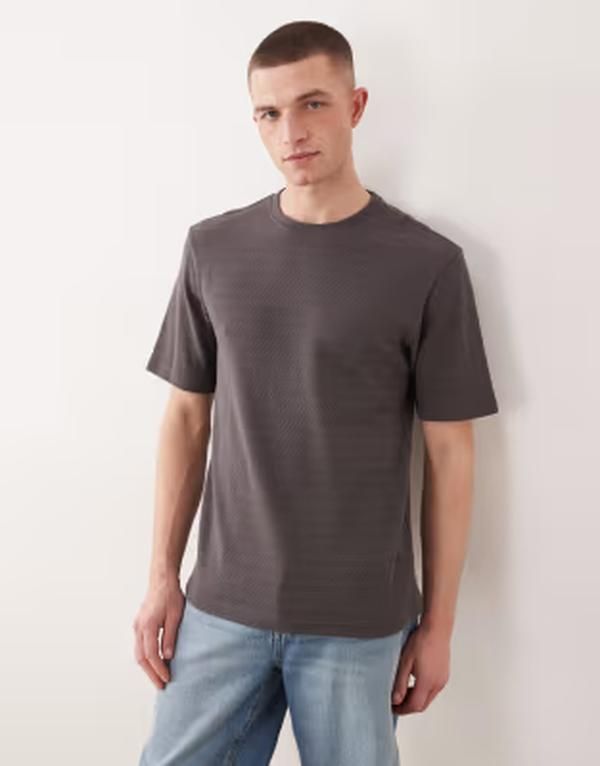 オンリーアンドサンズ メンズ トップス Tシャツ ニット ONLY SONS textured knitshirt Rabbit グレー