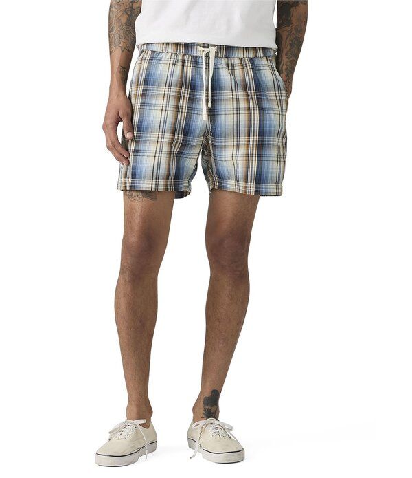 リーバイス メンズ ボトムス ハーフパンツ・ショーツ ショートパンツ LevisR Easy Plaid 6 Inseam Woven Shorts Raul Plaid Sunset Blue ブルー
