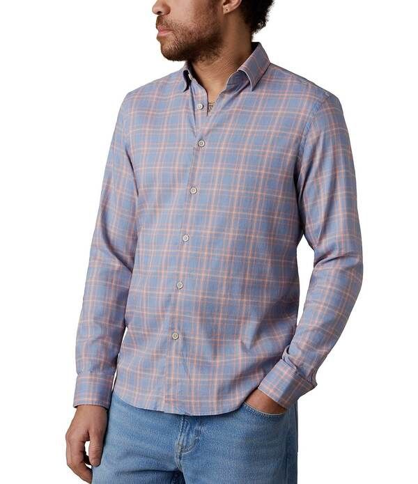 ファレティ メンズ トップス シャツ Faherty Monterrey Medium Plaid Long Sleeve Woven Shirt Coral Sea Plaid コーラル