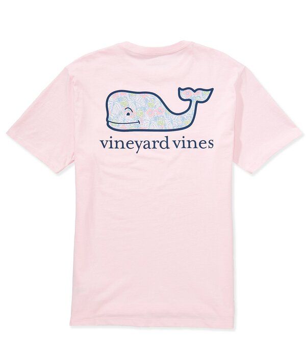 ヴァインヤードヴァインズ メンズ トップス シャツ Vineyard Vines Florita Palms Whale Fill Short Sleeve TShirt Pink Drink ピンク