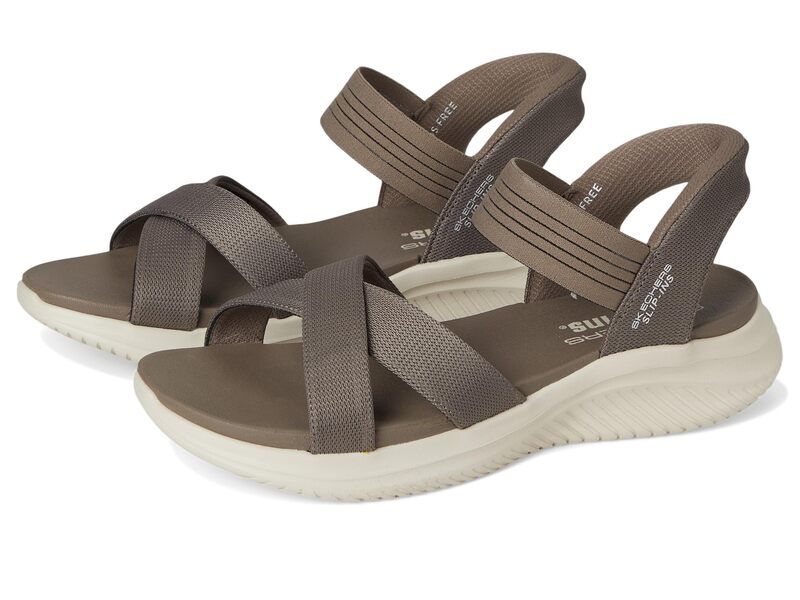 スケッチャーズ レディース シューズ サンダル SKECHERS Ultra Flex 30 Never Netter Hands Free SlipIns Dark Taupe トープ