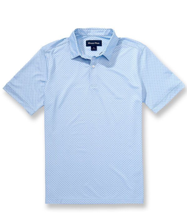ミズンメイン メンズ トップス シャツ プリント MizzenMain Halyard Tonal Dot Print Short Sleeve Polo Shirt Cloud Blue Tonal Dot ブルー