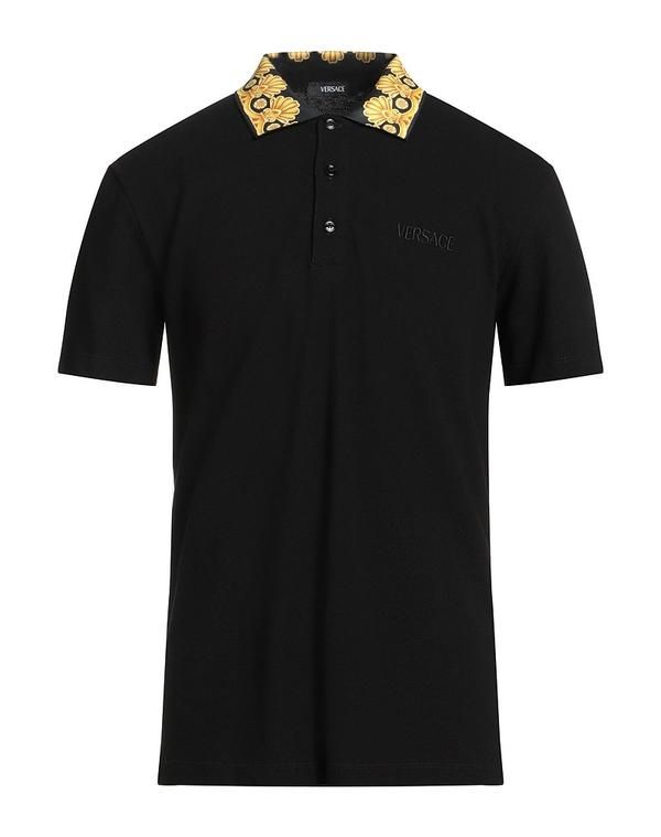 ヴェルサーチ メンズ トップス ポロシャツ VERSACE Black ブラック