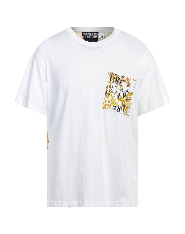 ヴェルサーチ メンズ トップス Tシャツ VERSACE JEANS COUTURE White ホワイト