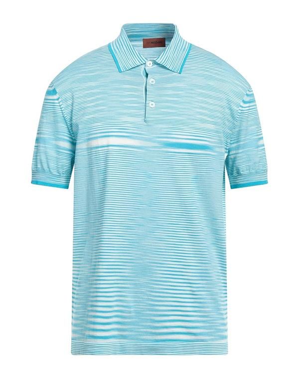 ミッソーニ メンズ トップス ポロシャツ MISSONI Turquoise Blue ブルー