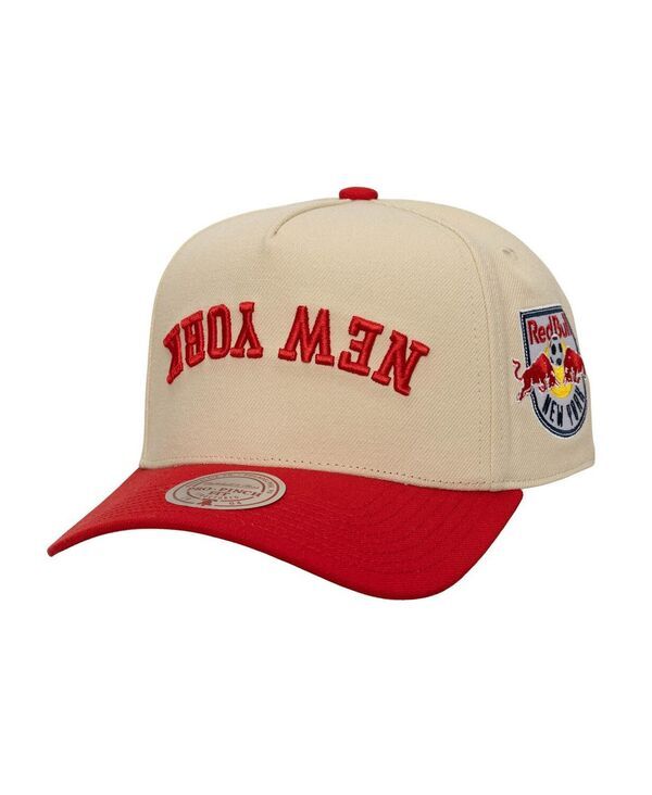 ミッチェルネス メンズ アクセサリー 帽子 ダウン Mitchell Ness Mens CreamRed New York Red Bulls Upside Down Pro Pinch Snapback Hat Cream Red クリーム
