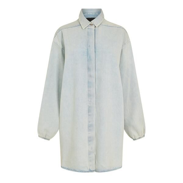 フィアオブゴッド レディース トップス シャツ ボタンダウン Fear Of God Essentials Womens Button Down Shirt Lght Wash Dnm