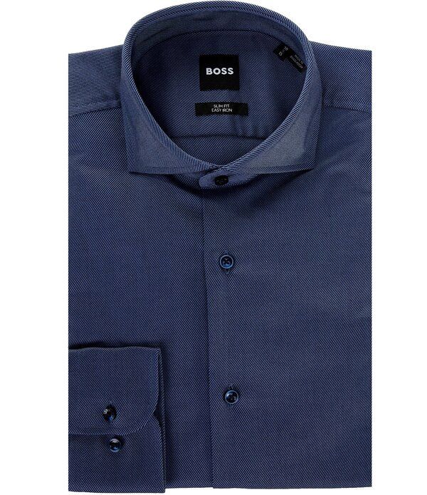 ヒューゴボス メンズ トップス シャツ スリムフィット Hugo Bosslim Fit Solid Twill Dresshirt Open Blue ブルー