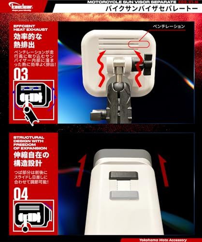Kaedear(カエディア) バイク サンバイザー 日除け サンシェード 自転車 スマホホルダー 携帯ホルダー スマホ ホルダー スタンド マウント (25.4?/ホワイト)ts Kaedear(カエディア) バイク サンバイザー 日除け サンシェード 自転車 スマホホルダー 携帯ホルダー スマホ ホルダー スタンド マウント (25.4?/ホワイト)ts