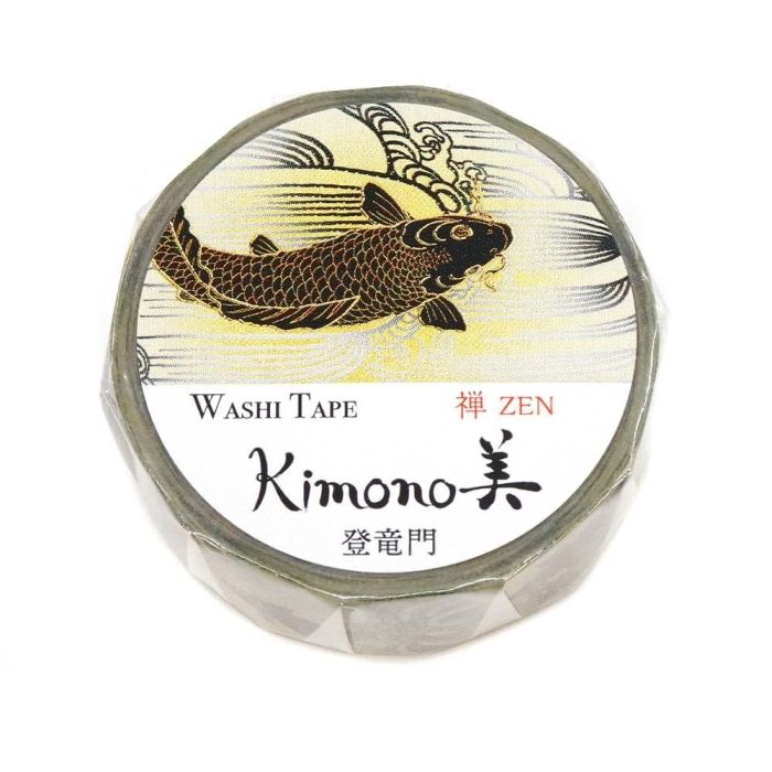【新品・3営業日で発送】カミイソ産商 【2025年新作】Kimono美 マスキングテープ 登竜門(とうりゅうもん)15mm×7m巻 【和柄】 (GR3065)【入数:10】