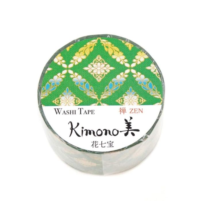 【新品・3営業日で発送】カミイソ産商 【2025年新作】Kimono美 マスキングテープ 花七宝(はなしっぽう) 25mm×5m巻【和柄】 (GR3064)【入数:20】