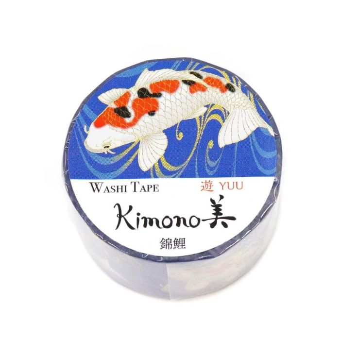 【新品・3営業日で発送】カミイソ産商 【2025年新作】Kimono美 マスキングテープ 錦鯉(にしきごい) 25mm×5m巻【和柄】 (GR2074)【入数:20】