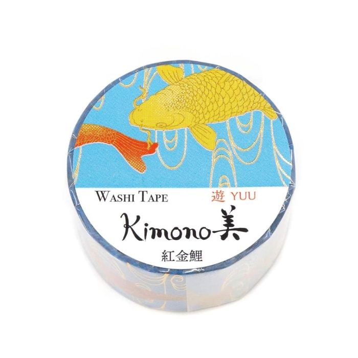 【新品・3営業日で発送】カミイソ産商 【2025年新作】Kimono美 マスキングテープ 紅金鯉(べにこいきん)25mm×5m巻【和柄】 (GR2072)【入数:20】
