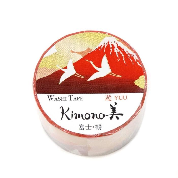 【新品・3営業日で発送】カミイソ産商 【2025年新作】Kimono美 マスキングテープ 富士・鶴(ふじ・つる) 25mm×5m巻【和柄】 (GR2066)【入数:20】