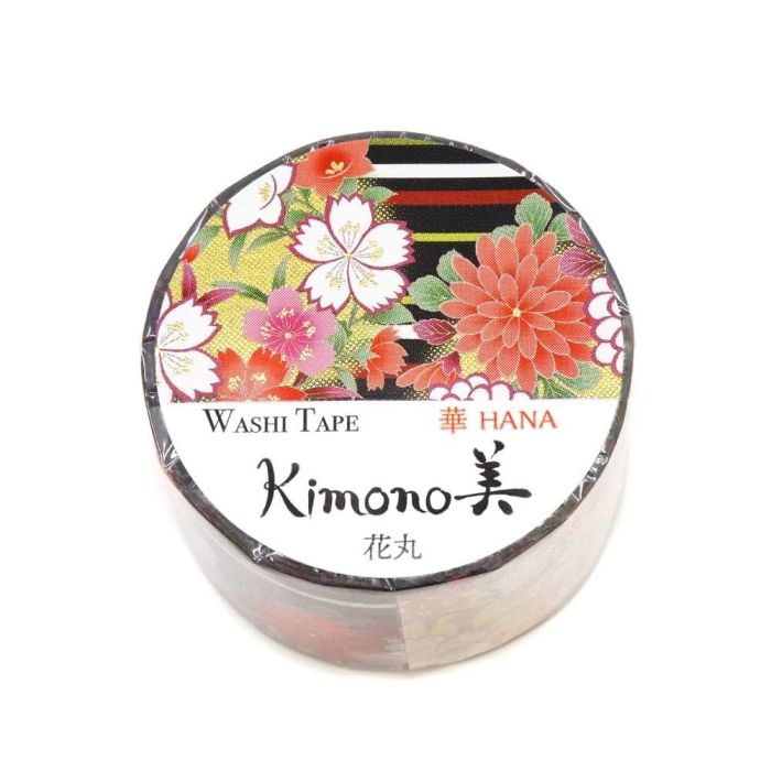 【新品・3営業日で発送】カミイソ産商 【2025年新作】Kimono美 マスキングテープ 花丸(はなまる)25mm×5m巻【和柄】 (GR1088)【入数:20】