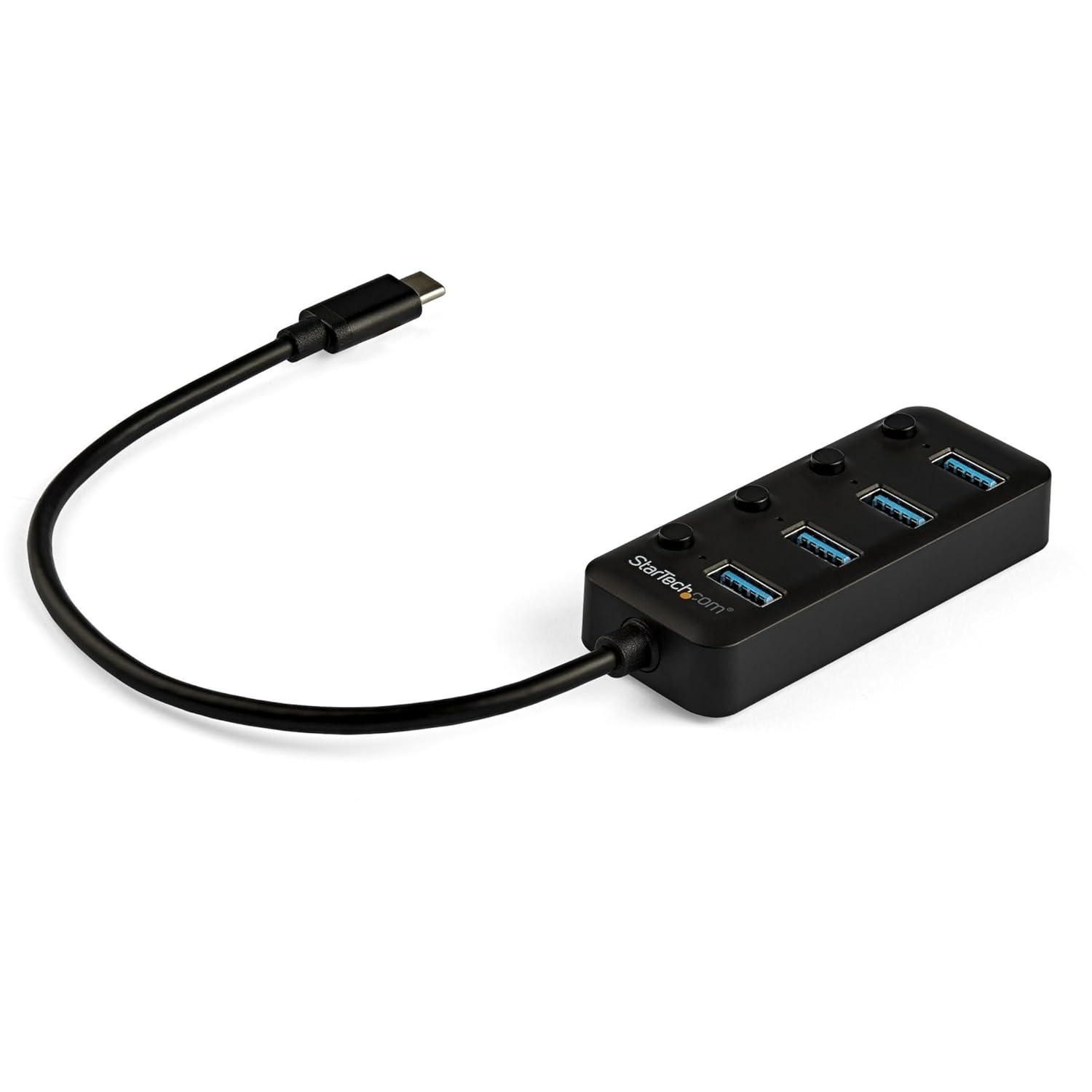 【新品・3営業日で発送】STARTECH.COM USB-Cハブ USB-Aポート4口搭載 各ポートごとにオン／オフ・スイッチ付