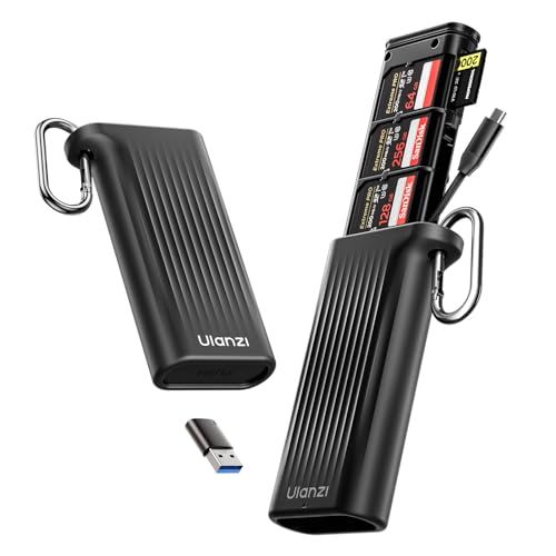 Ulanzi CR2 カードリーダー 2in1一体型設計 USB3.1 Gen1 高速転送&同時読み書き可能 iPhone/USB3.0/Type-C SDカードリーダー OTG対応 SD/TF/SIM カード収納可能 カード紛失防止 カード 2cfbd044