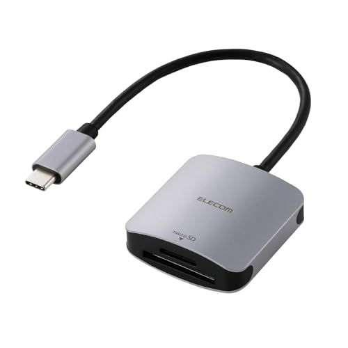 エレコム カードリーダー USB Type-Cコネクタ USB 5Gbps UHS-II SD＋microSD用 ケーブル長15cm シルバー MR3C-C21SVas 76749777