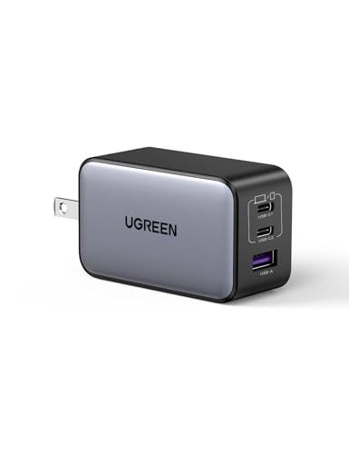 UGREEN Nexode 65W 急速 充電器 Type-C 3ポート【USB-C *2とUSB-A*1】PD3.0 PPS GaNII 折り畳み式 iphone17/16/15/MacBook/iPad/Galaxy 26/Android f1bbc4f1