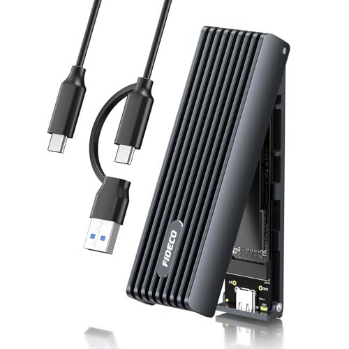 FIDECO M.2 NVMeエンクロージャ 外付SSD ケース USB 3.2 Gen 2 10Gbps NVMe SSDエンクロージャ M&M+Bキー用PCIe NVMeアダプター UASPおよびTRIM対応 サンドイッチスタイルデザイン f46c52a6