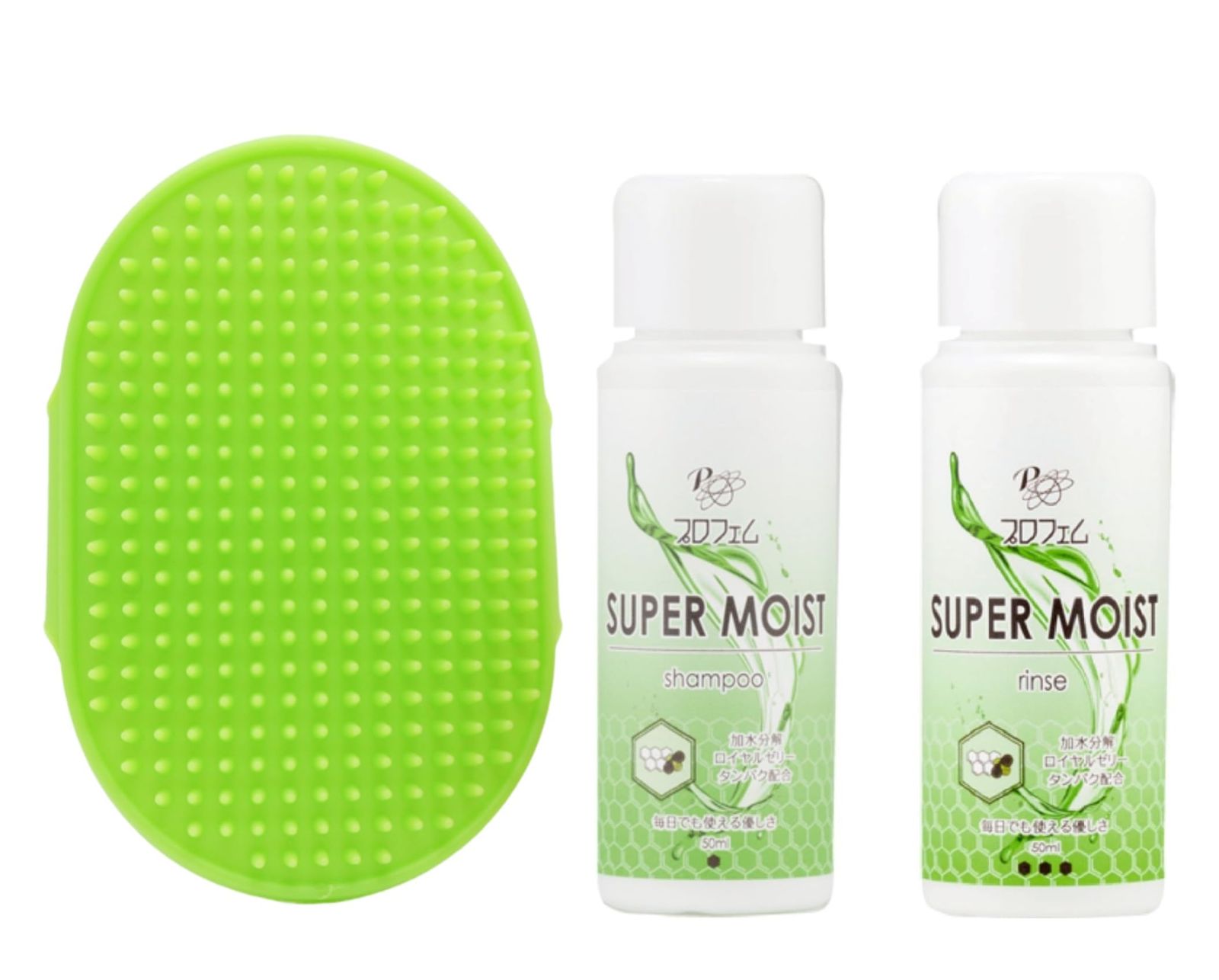 [프로팜] 슈퍼 모이스트 샴푸 & 컨디셔너 위드 소프트 브러쉬 (200ml), 트리머 살롱 사용, 약산성, 저자극, 퀵 드라이 [200ml]