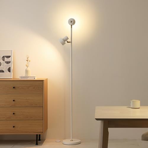 VENTOTA フロアライト 2灯スタンドライト間接照明 LED対応 調光調色 リモコン付き 個別点灯対応 北欧 おしゃれ リビング 書斎 寝室 Flemin-F2 (ホワイト) 国内発送 58069c84