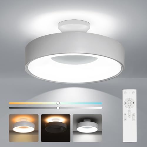 [禄越] シーリングライト 間接照明 6畳 30W LED ライト 照明器具 12段階 調光調色 リモコン付 常夜灯 消灯タイマー ledシーリングライト おしゃれ 省エネ 簡単取付 天井照明 和室 洋室 寝室 廊下 子供部屋 キッチン 天井 24c344e9