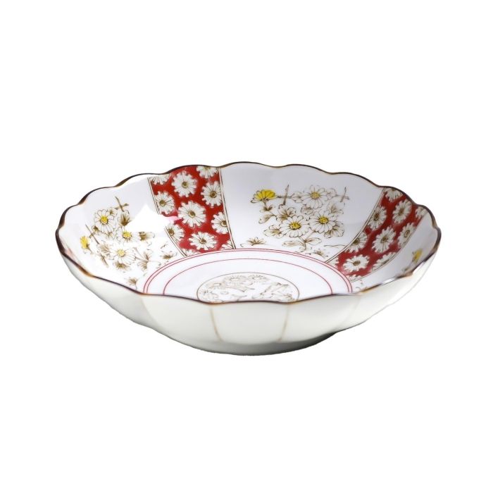【新品・5営業日で発送】アワサカ メーカー取寄 ジャポニカ菊花 68深皿 日本製 美濃焼 食器 陶器 (-)【入数:40】
