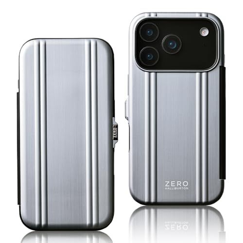 [ ゼロハリバートン ] iPhone 17Pro 対応 手帳型 Magsafe 対応 米軍MIL規格 耐衝撃 カード収納 全面保護 スマホケース ケース アイフォン UNiCASE ZERO HALLIBURTON (シルバー)so 1da79fa9