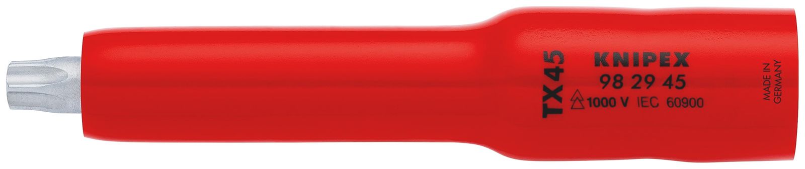 新品 クニペックス KNIPEX 9829-45 (3/8SQ) 絶縁ソケットTｘ45 1000Ｖ