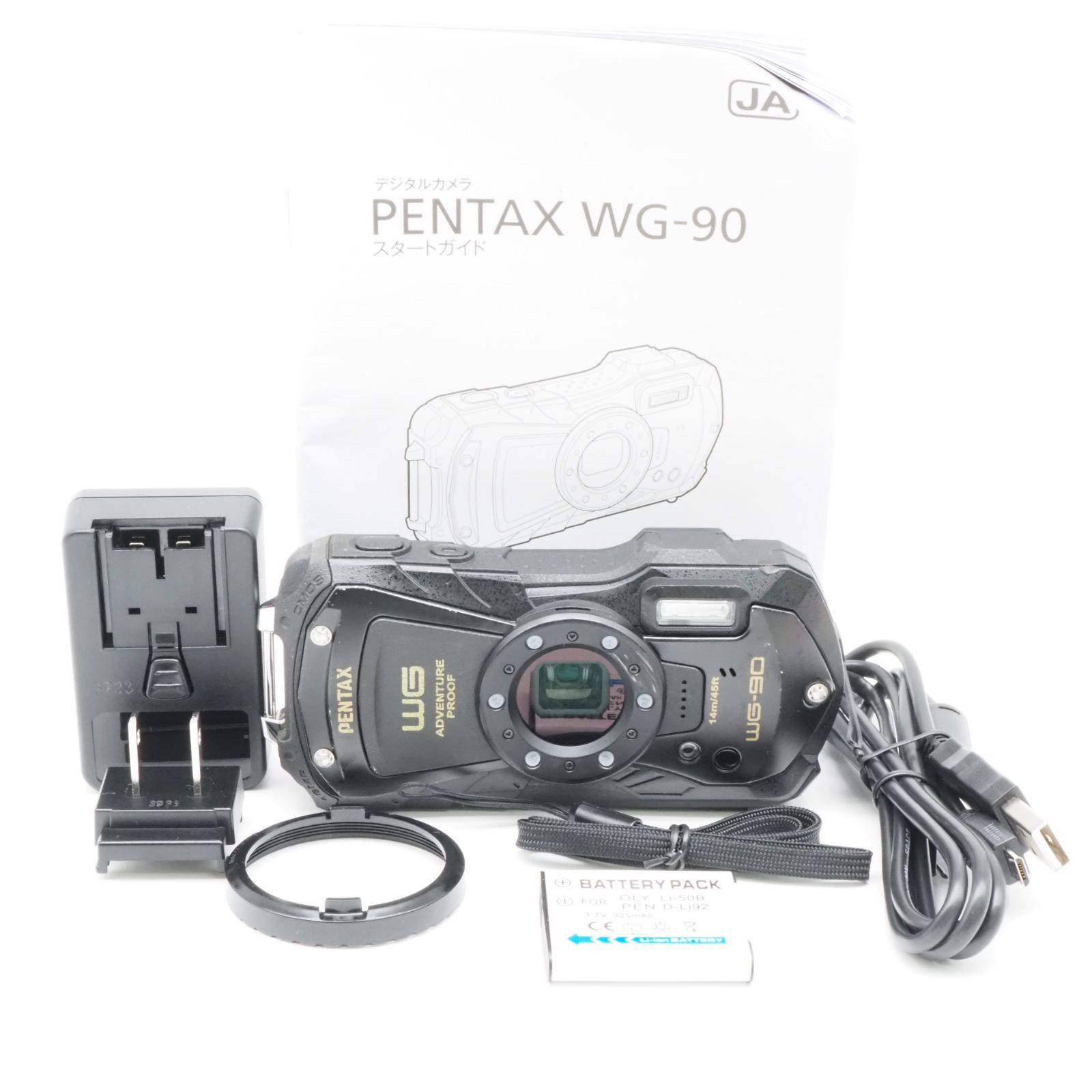 ■美品■ PENTAX（ペンタックス） WG-90 ブラック 防水耐衝撃 コンパクトデジタルカメラ