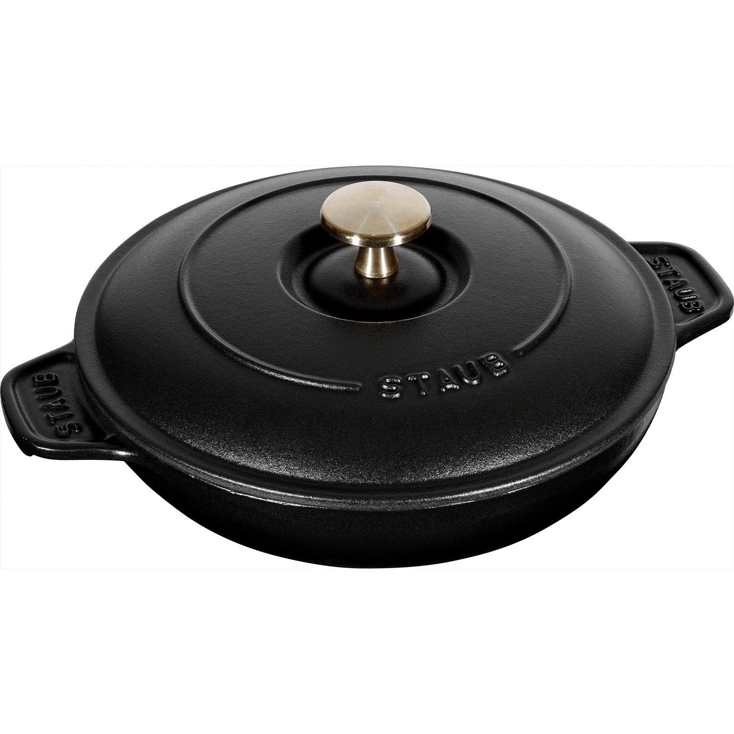 staub ストウブ 「 ラウンド ホットプレート ブラック 20cm 」 両手 鋳物 ホーロー 浅型 IH対応 【日本正規販売品】 Hot Plate 40509-579/ b4480823