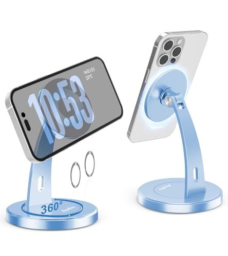 Aoviho(アオビホ)-スマホスタンド-MagSafe対応 360°回転＆180°角度調整-マグネットスタンド 卓上用マグセーフ携帯立て アルミ phone stand スマホ横縦置き台 携帯ホルダー おしゃれ iPhone17 Air 1 a68eb225