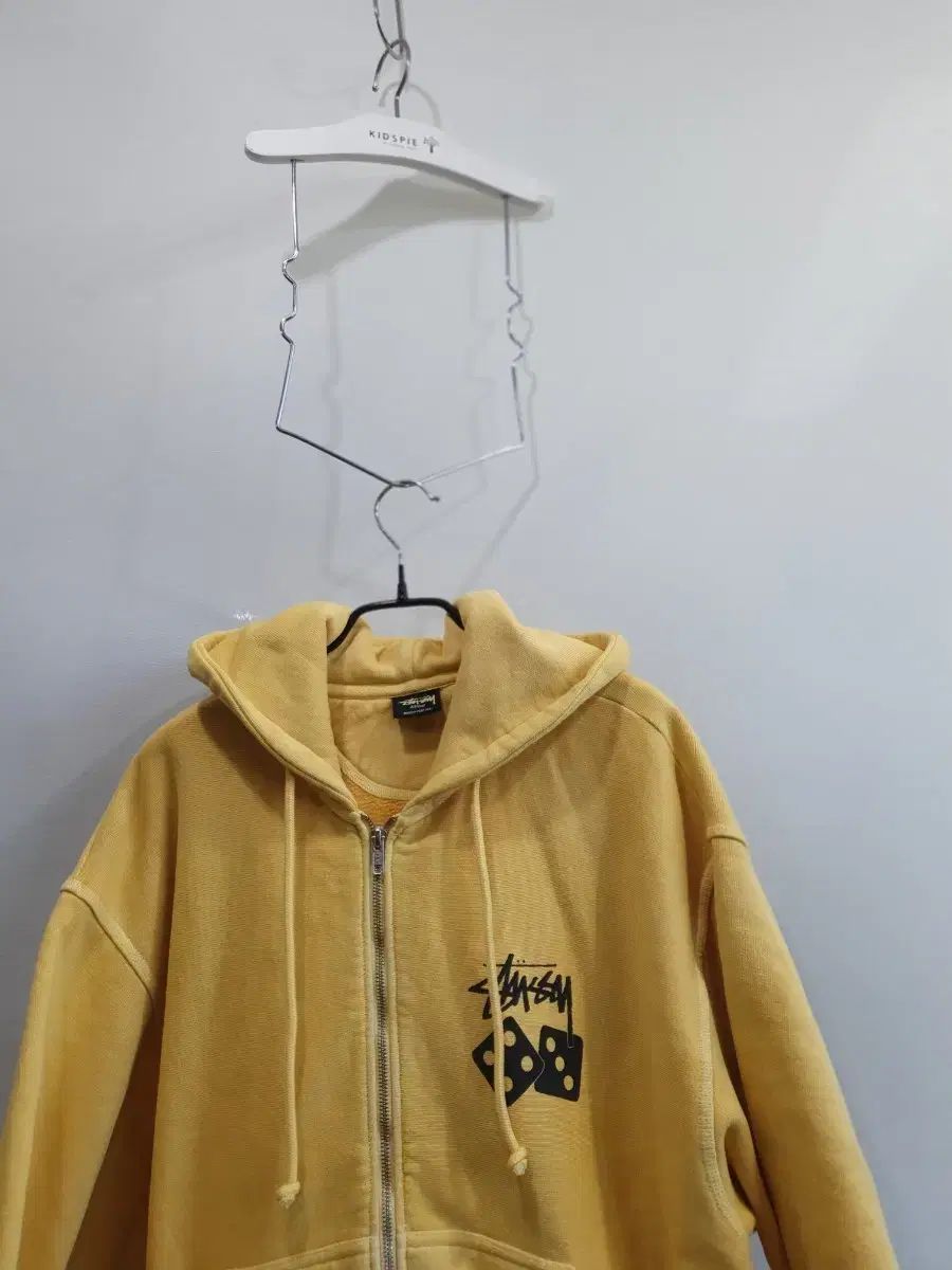 STUSSY ヘビーコットン イェロー DICE ENTWURF WHO ジップアップ L