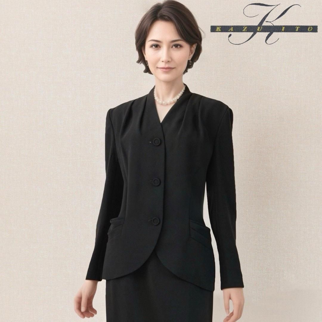 〇当日発送可能【美品】カズイトウ　高級礼服　9号　黒　きちんとした印象