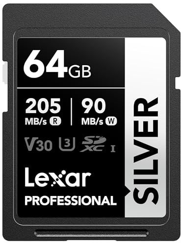 Lexar Professional SILVER SDXC UHS-I カード C10 U3 V30 4K UHD SD 最大読取速度 205MB/s メモリーカード 国内正規品 国内サポート可(64GB)t 6,999円